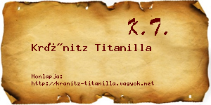Kránitz Titanilla névjegykártya